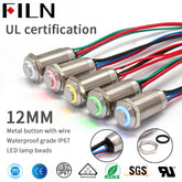 FILN 12MM Momentary 220V Push Button Switch
