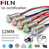 FILN 12MM Momentary 220V Push Button Switch