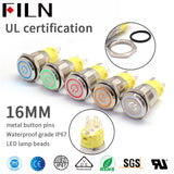 FILN 16MM UL Push Button Electrical Switch 110V IP67 Push Button Electrical Switch