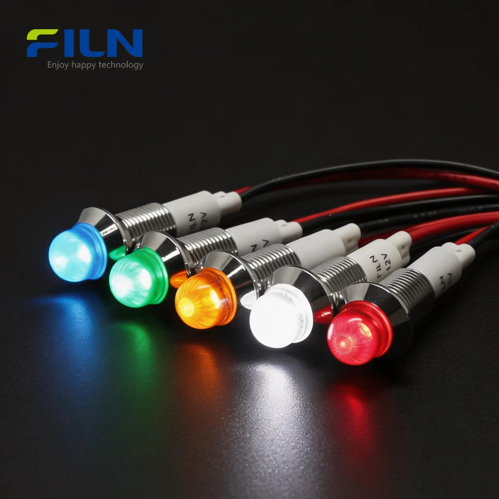 Charging Indicator Light 10mm IP67 Metal Ball Head LED 220V FILN