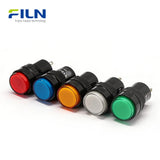 16mm Plastic 12 Volt LED Indicator Lights Pin Terminal Threaded Mount FILN