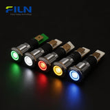 120V LED Panel Indicator Lights 12mm 2PIN Flat Haed Metal Pilot Lamp FILN