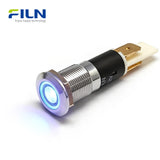 120V LED Panel Indicator Lights 12mm 2PIN Flat Haed Metal Pilot Lamp FILN