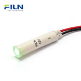 8mm Plastic 120V Pilot Light | Snap-in Round LED Indicator | Wire Lead FILN