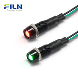 Red/Blue Dual-color LED Indicator 8mm IP67 Waterproof 12V-220V Signal Light FILN