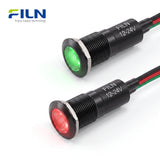Dual Color Indicator Light 12MM AC/DC Metal Light 3-Pin Flat Head Pre-wired Signal Lamp