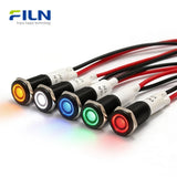 Rote LED-Anzeigeleuchte 10 mm IP67 Wasserdicht 12V 24V 220V für Schalttafeleinbau FILN