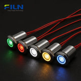 LED Indicator Light 220V 12mm IP67 Waterproof Metal Signal Lamp for CNC & Marine FILN