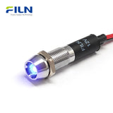 12 Volt Indicator Light 8mm IP67 Waterproof Panel Mount LED FILN