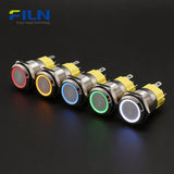 12V Push Button Switch 16mm Stainless Steel 5-Pin LED Ring 16MM LED Switch FILN