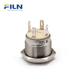19mm 4PIN Push Button Switch Ring LED Momentary Stainless Steel for CNC/Marine | FILN