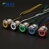 Interrupteur à bouton-poussoir à enclenchement 20A courant élevé en acier inoxydable 4 broches avec fil pour contrôle industriel FILN