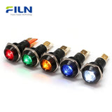 120V Indicator Light 19mm Metal Concave 2-PIN Plug for Industrial Panel FILN