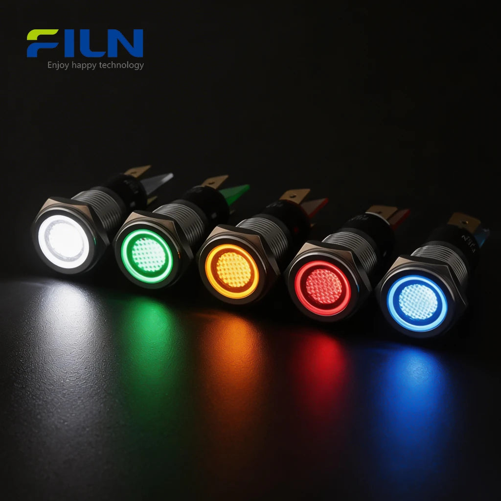 14mm Kontrollleuchte EIN Metall-Kontrolllampe 12V 110V 220V | Pin-Anschluss | CNC & Medizin FILN