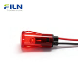 14mm Green Light Indicator Plastic 12V 220V Snap-in Wire Lead for FILN
