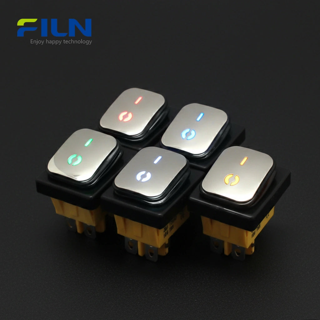 4 Pin Rocker Switch Stainless Steel Surface KCD4 Waterproof Rocker Switch CE Certified FILN Factory