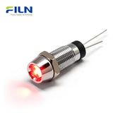 Red Light Indicator 3-380V 8mm Metal Recessed Pin Waterproof Panel Mount FILN