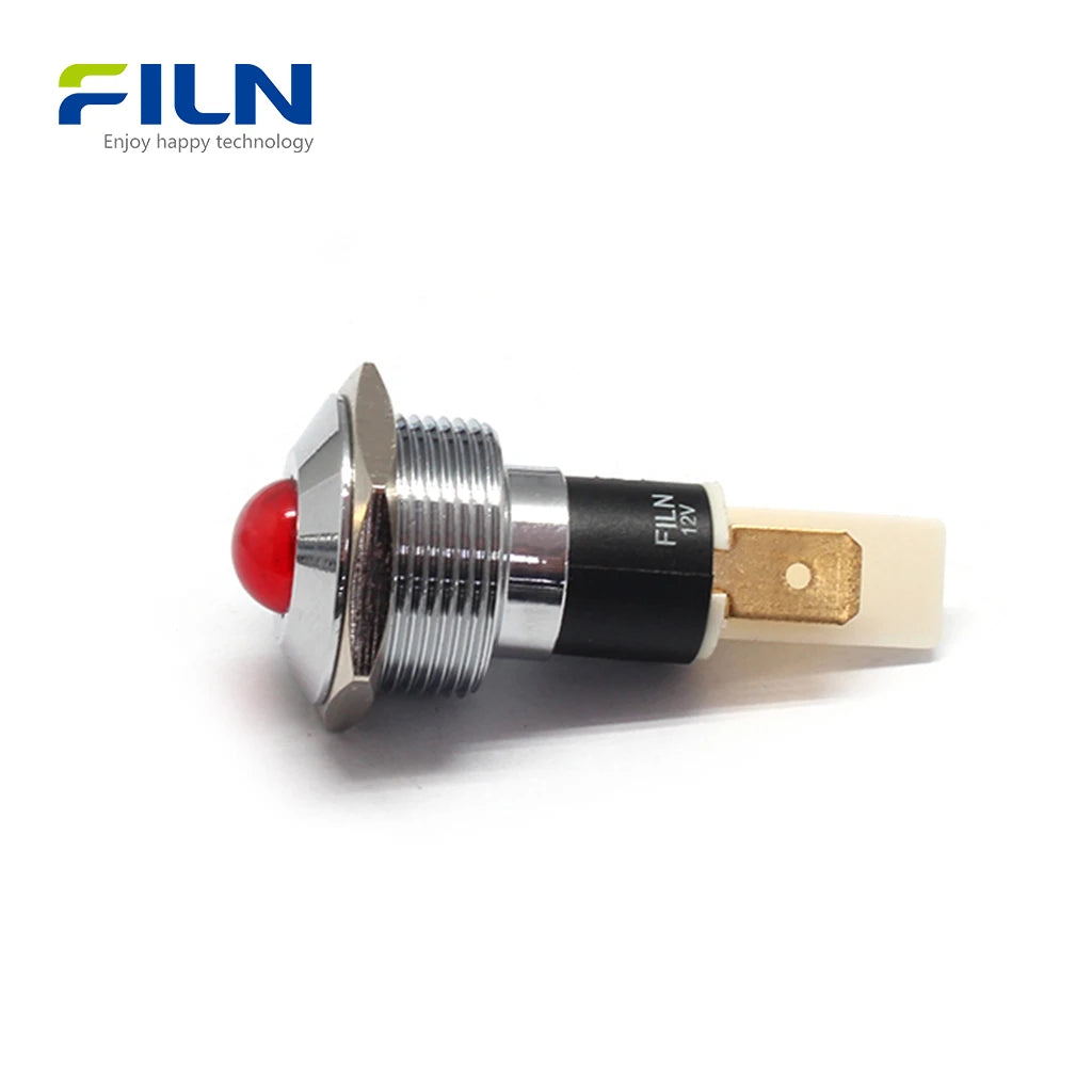 Led Pin Terminal 5V Panel Mount LED 22mm 220V High Head Pin Terminal Signal Light FILN ...