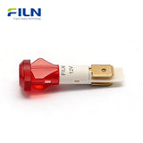 Plastic LED Indicator Lamps 10mm 12V-220V 2-Pin Snap-in Panel Mount for Kitchen Equipment FILN