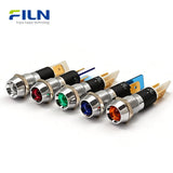 24 Volt DC LED Indicator Light 12mm IP67 Concave Metal Pilot Lamp FILN