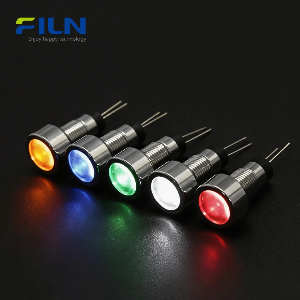 24V Panel Indicator Light | 8mm Waterproof LED IP67 for Industrial Control FILN