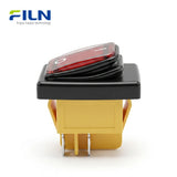 LED Light Rocker Switch 28x22mm Transparent Surface KCD4 Waterproof Framed Power Switch FILN
