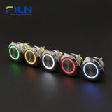 12V Push Button Switch Momentary 30mm Momentary/Latching Stainless Steel 5-Pin LED FILN