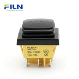 6 Terminal Rocker Switch Black Paint waterproof KCD4 30x22mm ON-OFF-ON FILN