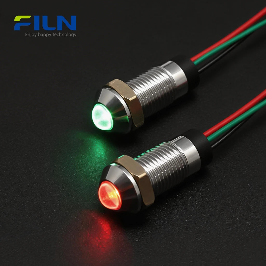 Common Cathode/Anode 2-color Panel Mount Indicator8mm IP67 High Head FILN