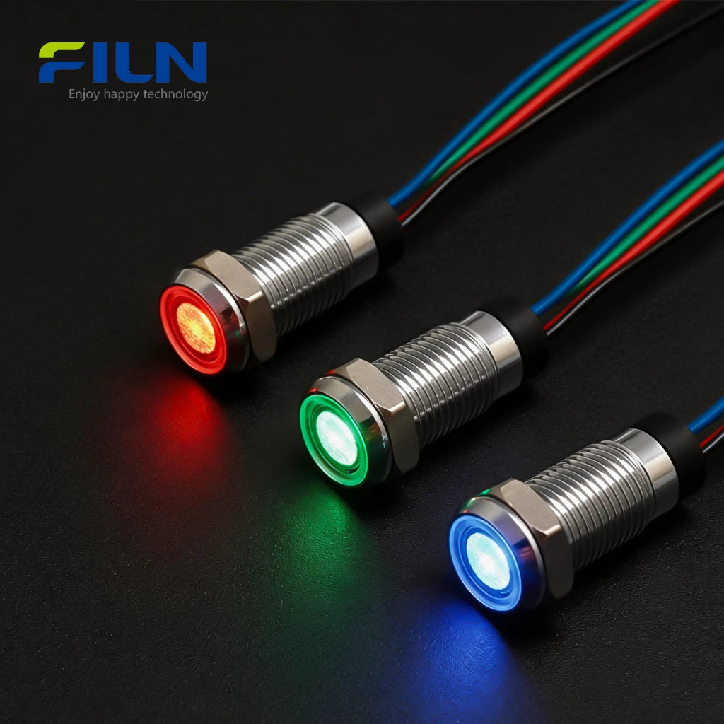Tri Color Led Rgy Tri-color LED Signal Lamp 8mm IP67 | 12V-220V RGB RGY Status Indicator ...