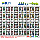 Dashboard Symbol Indicator Light 12-24V8mm 12mm IP67 Marine FILN