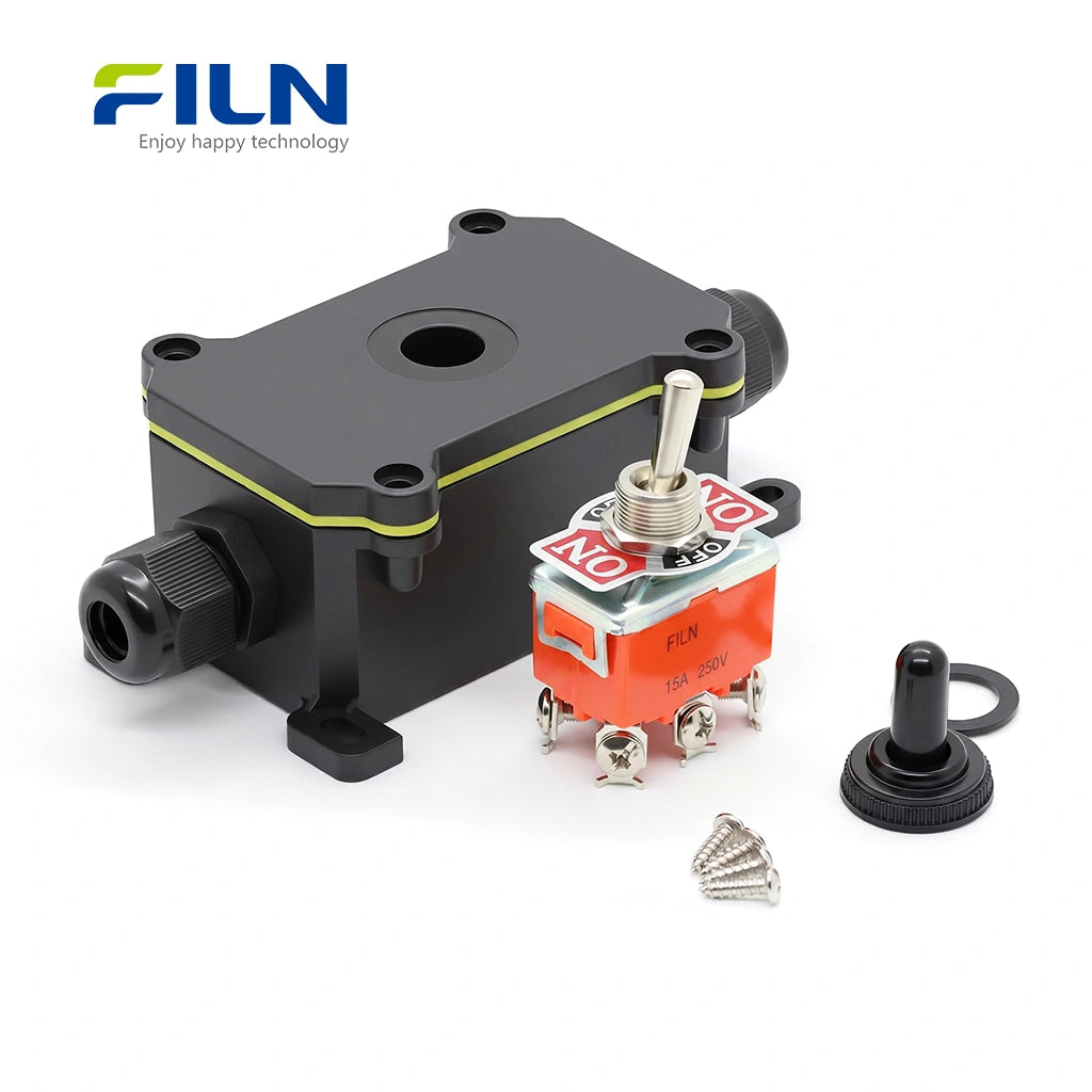 Boîtes de jonction électriques étanches avec interrupteur à bascule 12 mm SPST SPDT ON-OFF/ON-OFF-ON FILN