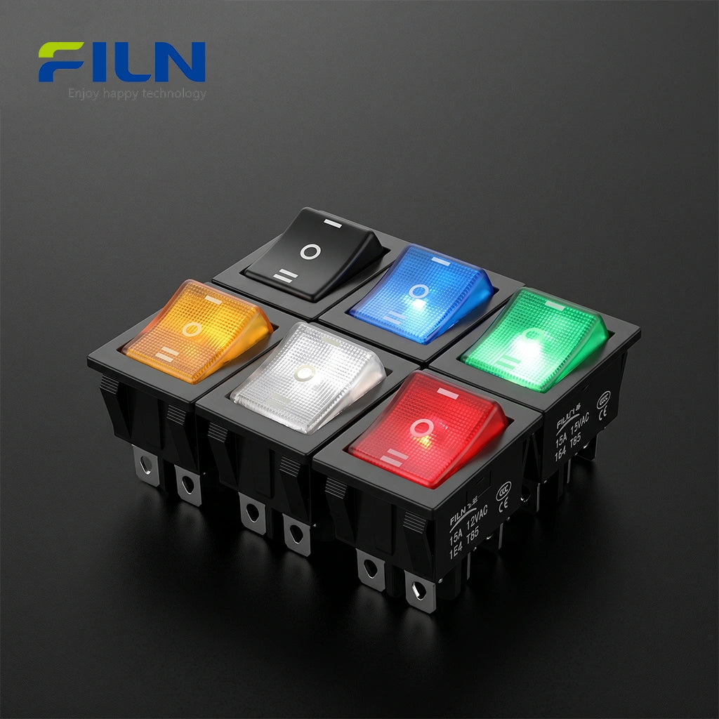 Rocker Switch Wiring 3 Way | 30X22MM KCD4 6 Pin DPDT 15A Power Control | FILN