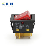 12 Volt Rocker Switches 30A ON-OFF-ON 6Pin KCD4 witch LED Light FILN