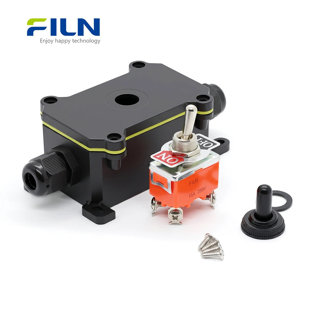 Waterproof Junction Boxes Electrical with Toggle Switch 12mm SPST SPDT ON-OFF/ON-OFF-ON FILN