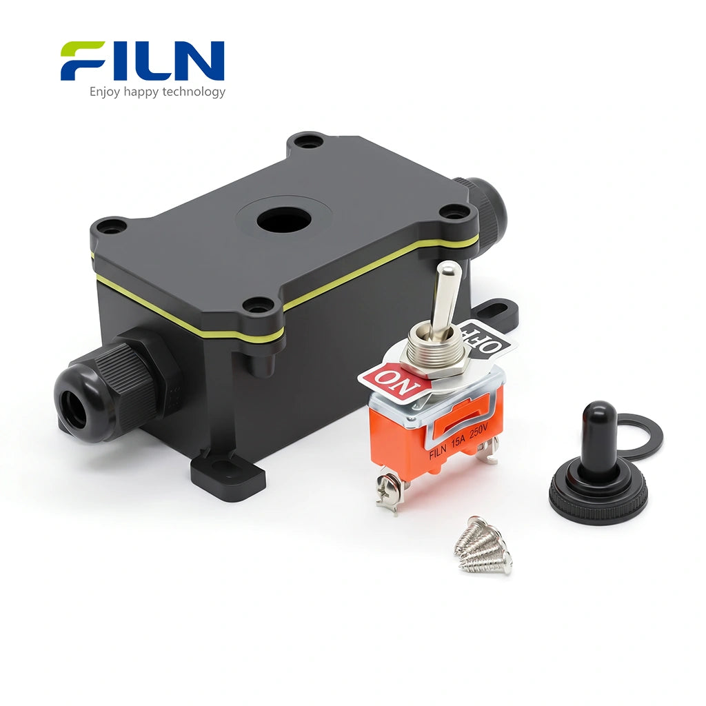 Boîtes de jonction électriques étanches avec interrupteur à bascule 12 mm SPST SPDT ON-OFF/ON-OFF-ON FILN