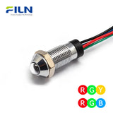 Panel Mount RGB Pilot Light | 8mm IP67 Waterproof LED Indicator for CNC & Marine FILN