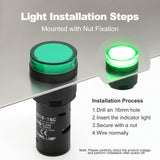 AD16 16mm Plastic Indicator Light 12V 24V 220V Screw Terminal Panel Mount for FILN