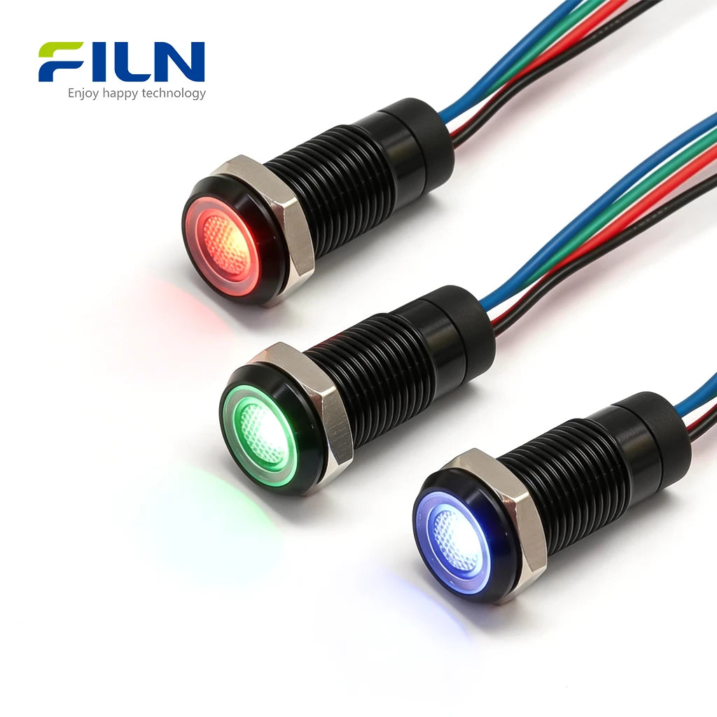 Tri Color Led Rgy Tri-color LED Signal Lamp 8mm IP67 | 12V-220V RGB RGY Status Indicator ...