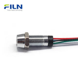 RGB LED Indicator Light 8mm IP67 Waterproof Concave Metal Pilot Lamp FILN