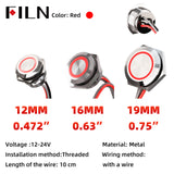 12-19MM Metal Ultra-thin Momentary Push Button Switch with Multiple Wiring Methods 12-24V