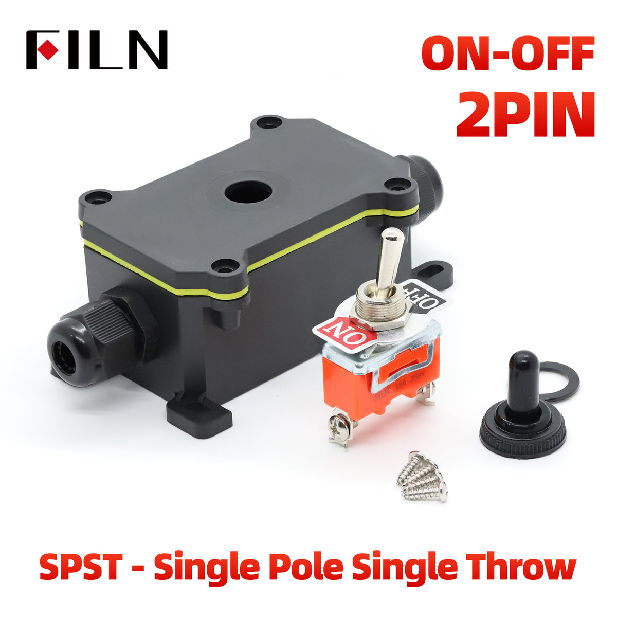 FILN Toggle Switch Box Waterproof Electrical Control Unit ON-OFF-ON