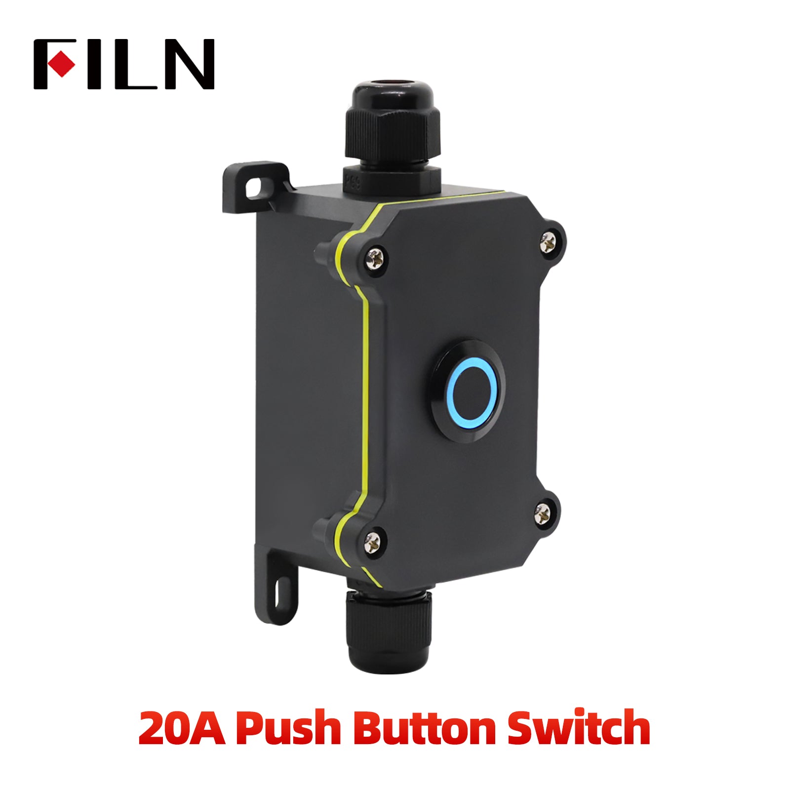 FILN 20A Waterproof Push Button Switch Box witch 19MM Metal Button Switch