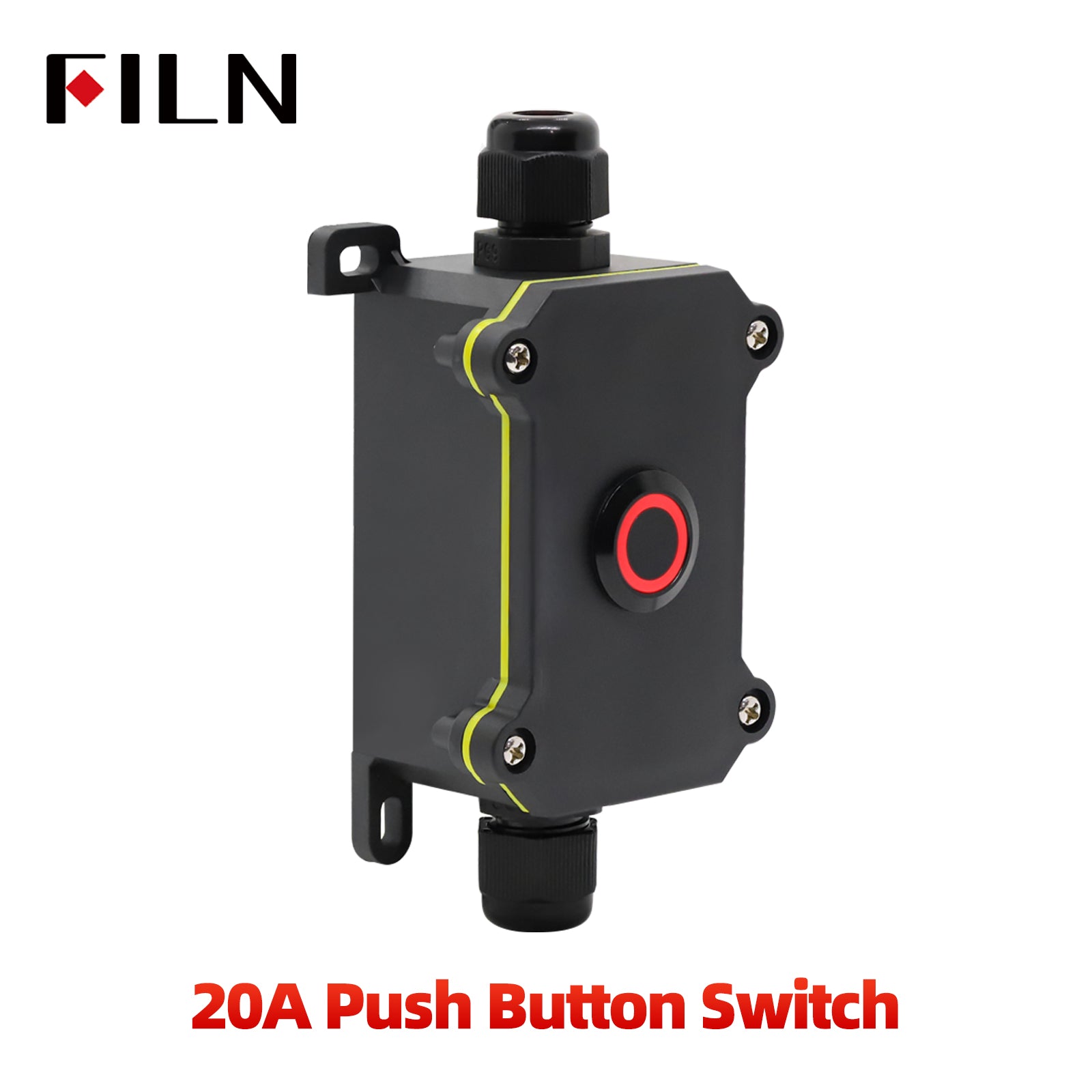 FILN 20A Waterproof Push Button Switch Box witch 19MM Metal Button Switch