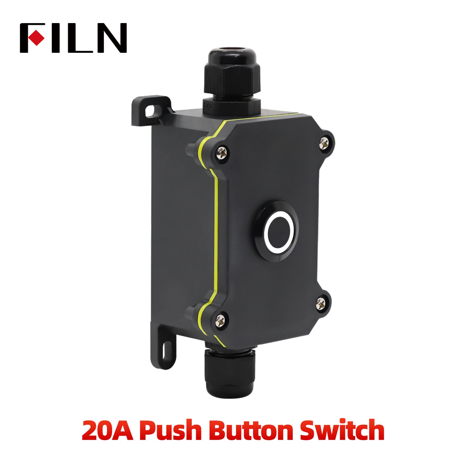 FILN 20A Waterproof Push Button Switch Box witch 19MM Metal Button Switch