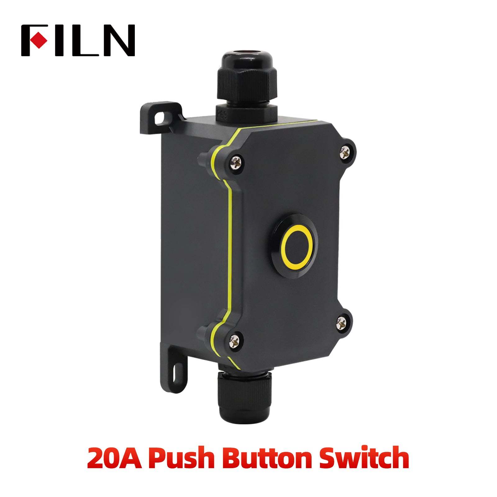 FILN 20A Waterproof Push Button Switch Box witch 19MM Metal Button Switch
