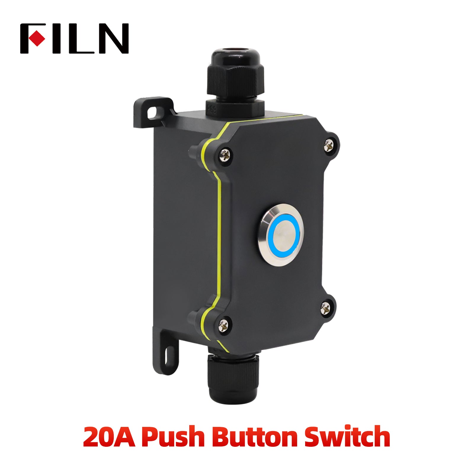 FILN 20A Waterproof Push Button Switch Box witch 19MM Metal Button Switch