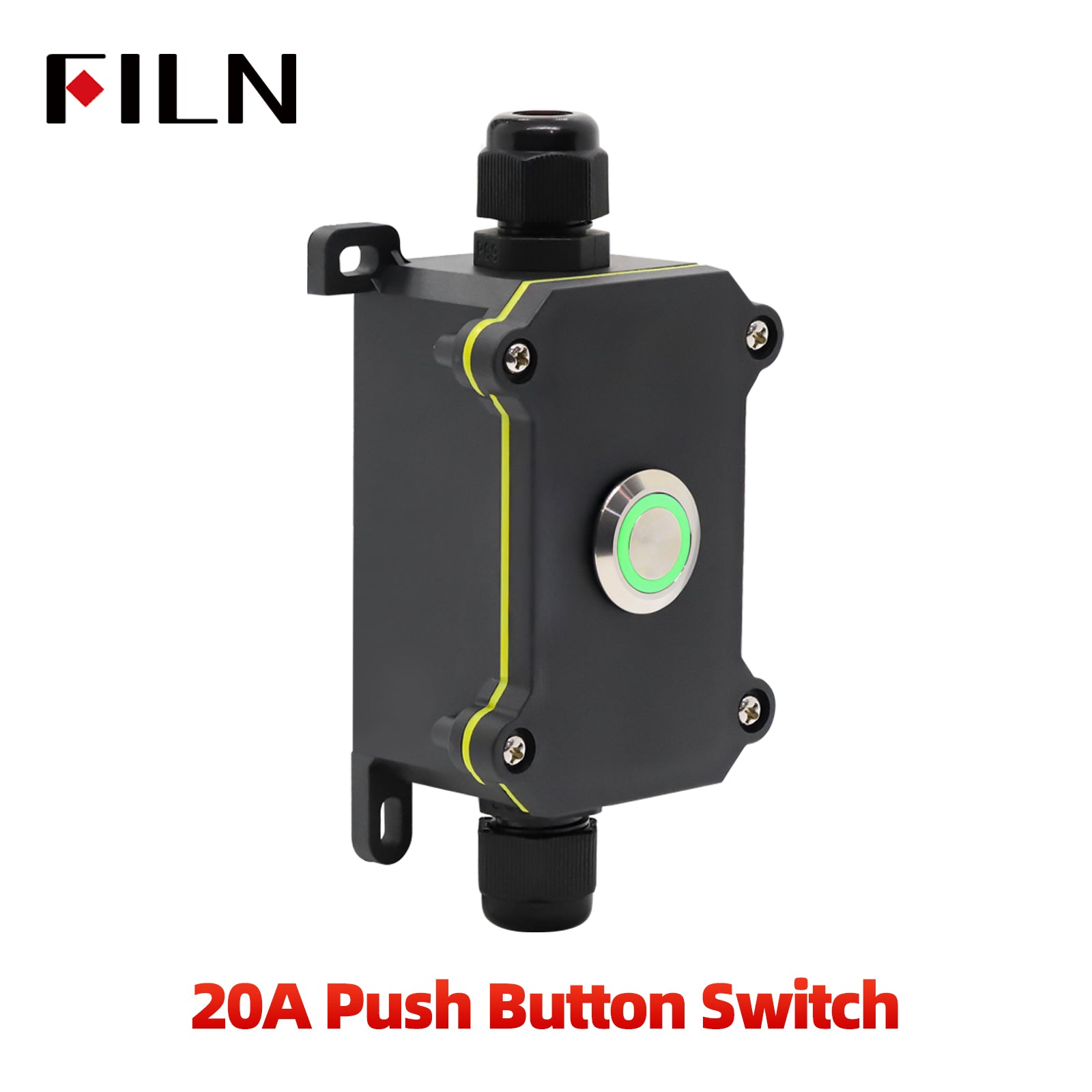 FILN 20A Waterproof Push Button Switch Box witch 19MM Metal Button Switch