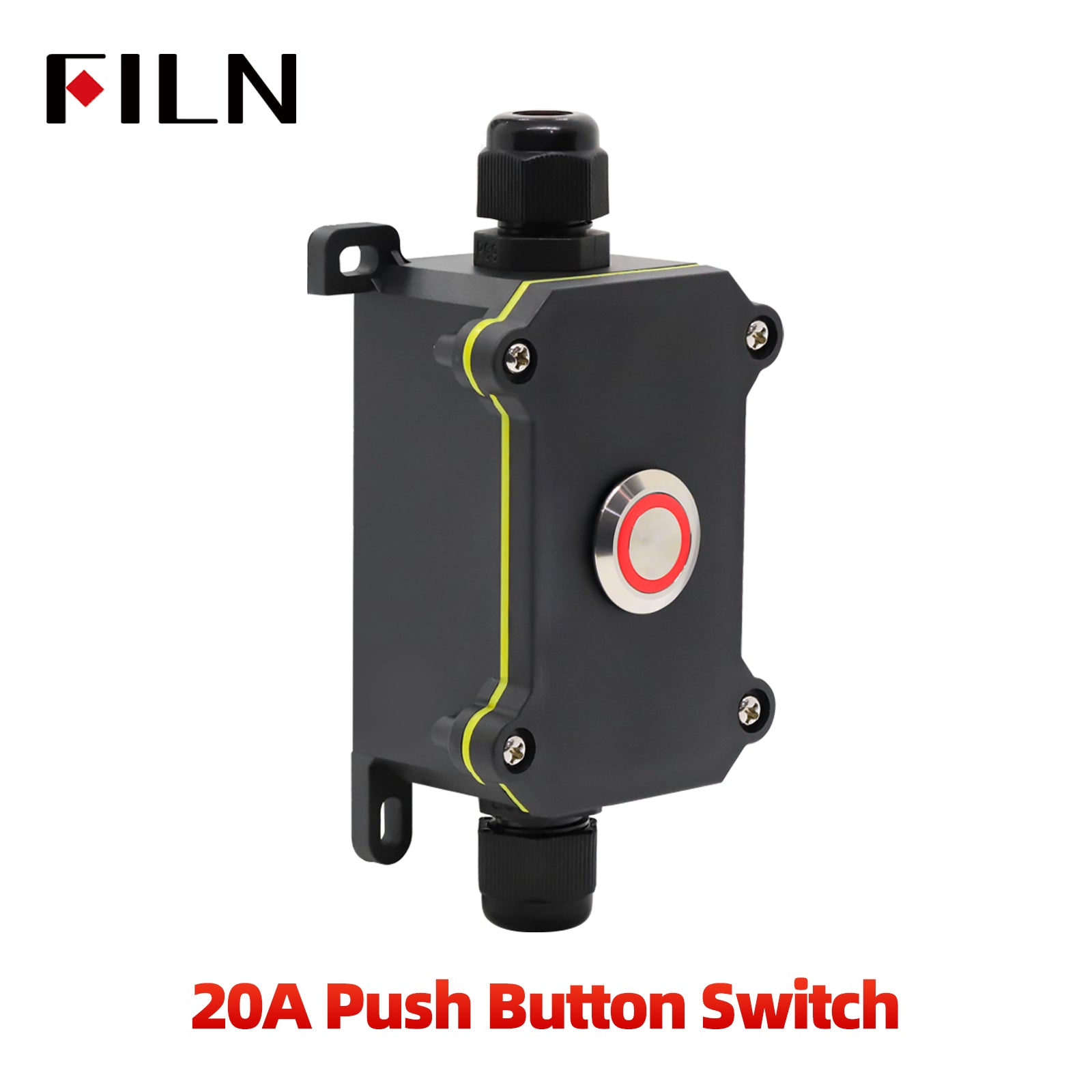 FILN 20A Waterproof Push Button Switch Box witch 19MM Metal Button Switch
