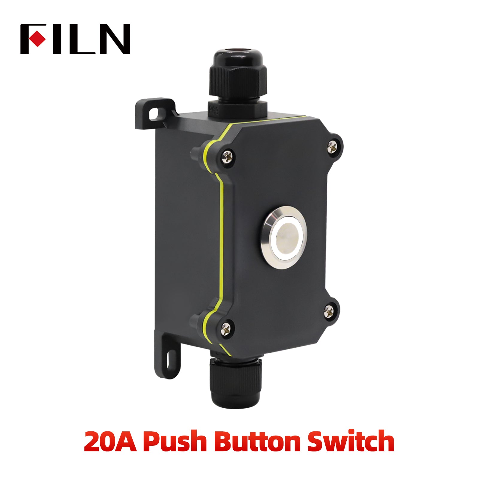 FILN 20A Waterproof Push Button Switch Box witch 19MM Metal Button Switch